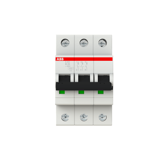 Interruttore ABB LS B25A, 3-polo, 6kA