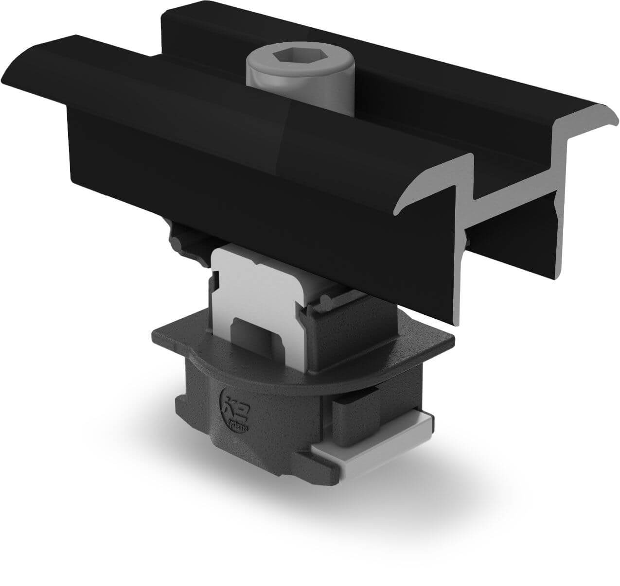 K2 Clamp MC 25-40, anodizzato nero, morsetto centrale