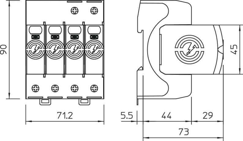 Scaricatore di sovratensione OBO V20, a 3 poli + NPE 280 V