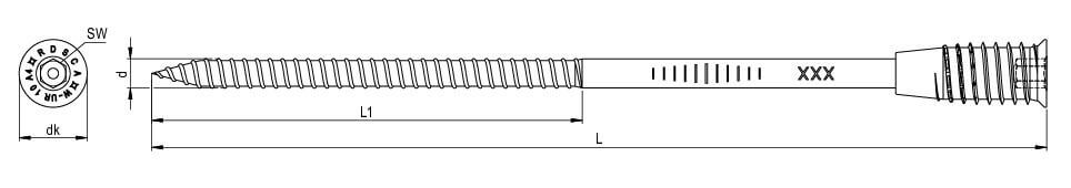 K2 RDS-CA vite distanziale 10 x 270 mm