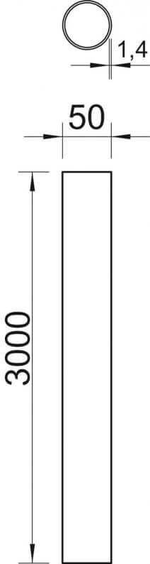 Tubo in alluminio OBO Ø50, 3000 mm, senza filettatura
