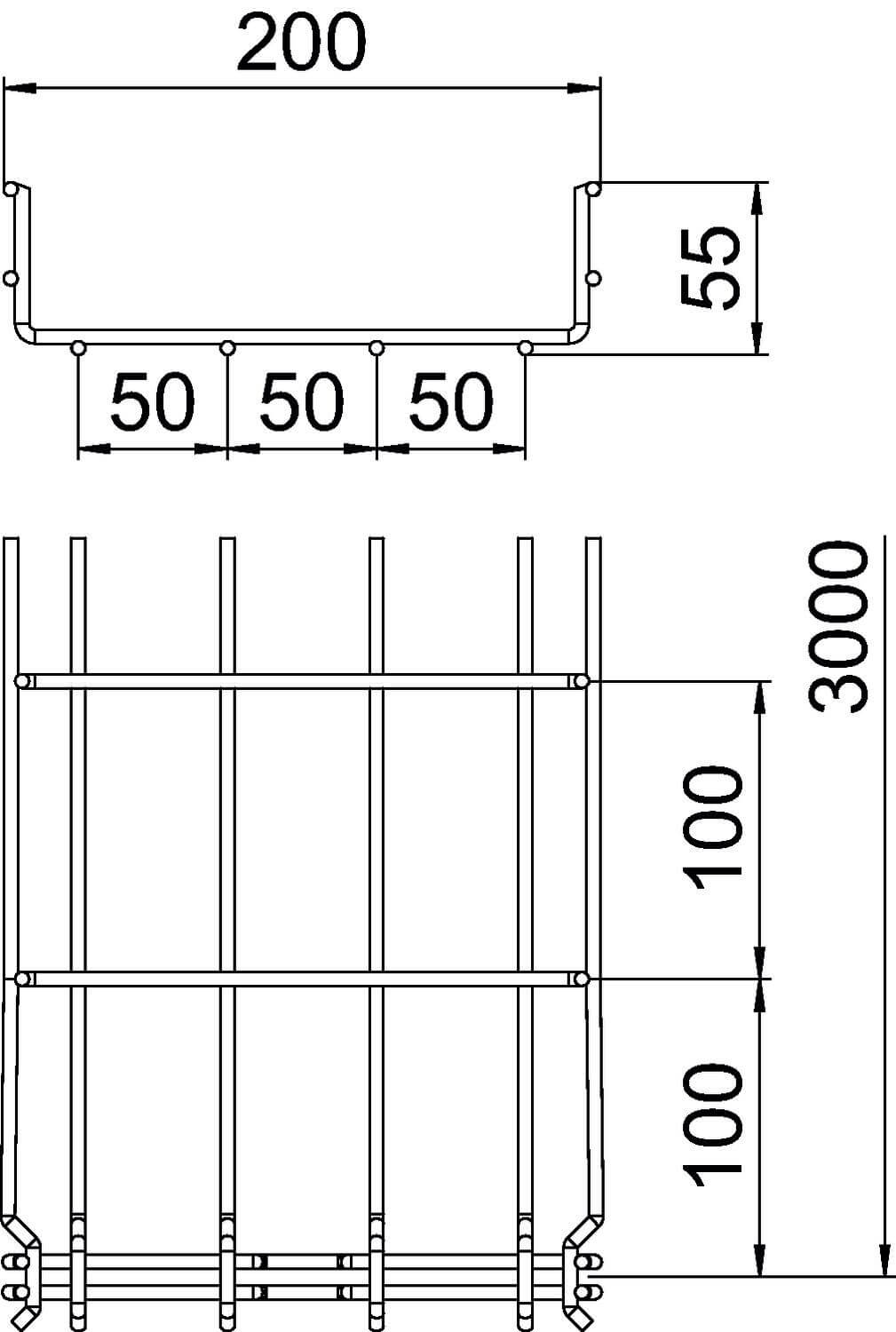 Canale a griglia OBO GR-Magic® 55 FT - 200 mm