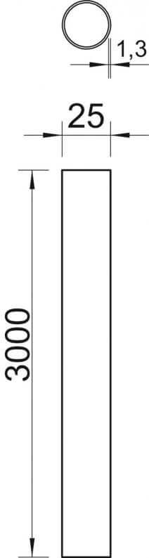 Tubo in alluminio OBO Ø25, 3000 mm, senza filettatura