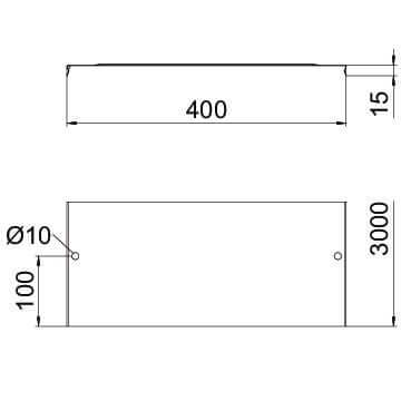 Coperchio OBO per canalina a griglia 400x3000 mm, ad incastro FT